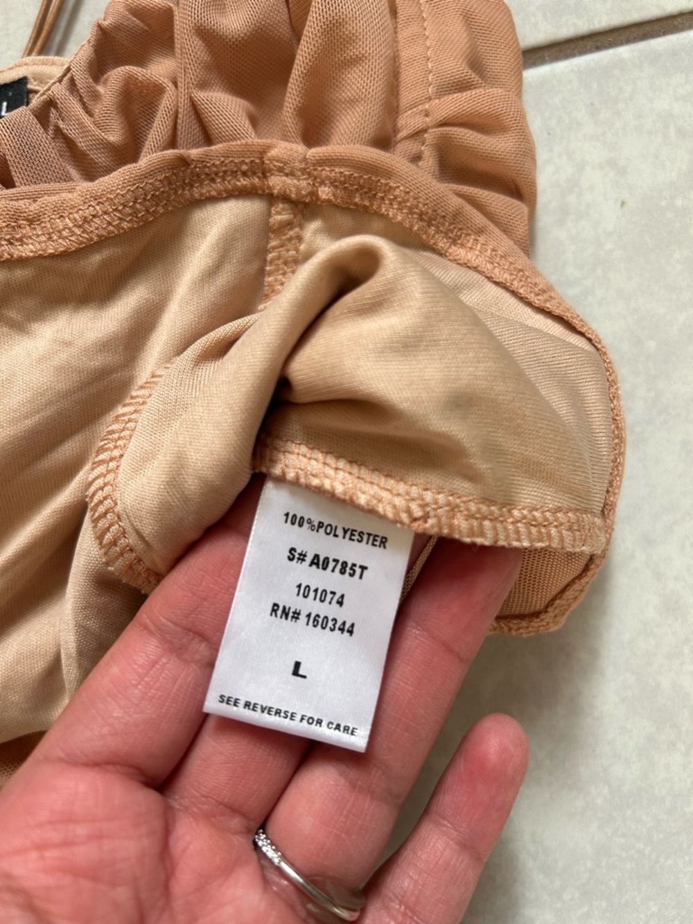 Jluxlable Beige Lined Polyester Bustier Top - Picture 2 of 6